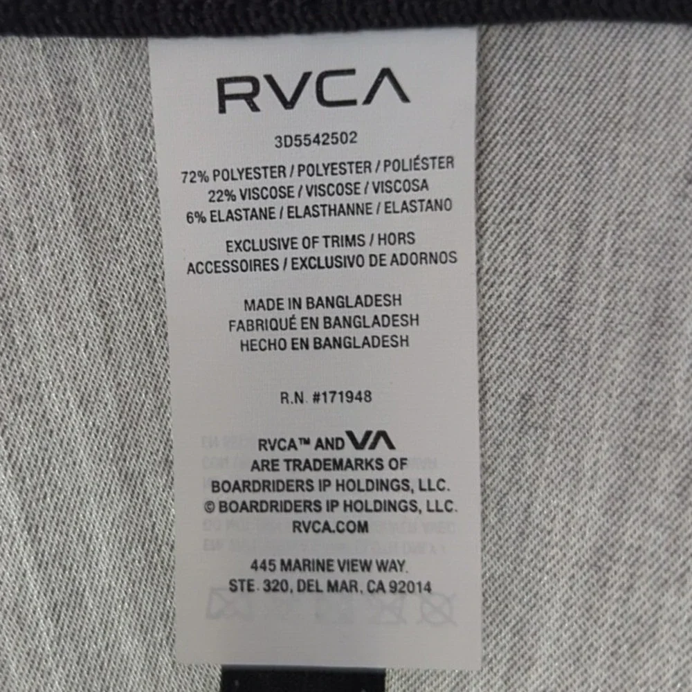 RVCA Chester Flexfit Hat Heather Grey VA Logo Baseball Cap S/M 3D5542502